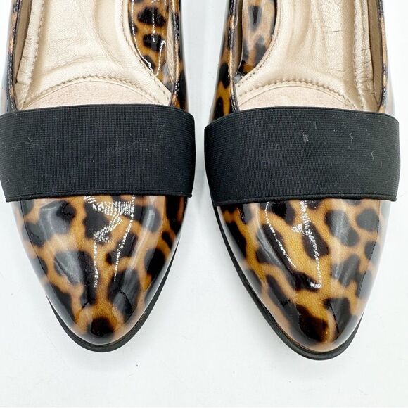 BeautiFeel Animal Print Patent Leather Kitten‎ Heel Pumps w/Elastic Accent 6.5 - Picture 6 of 14